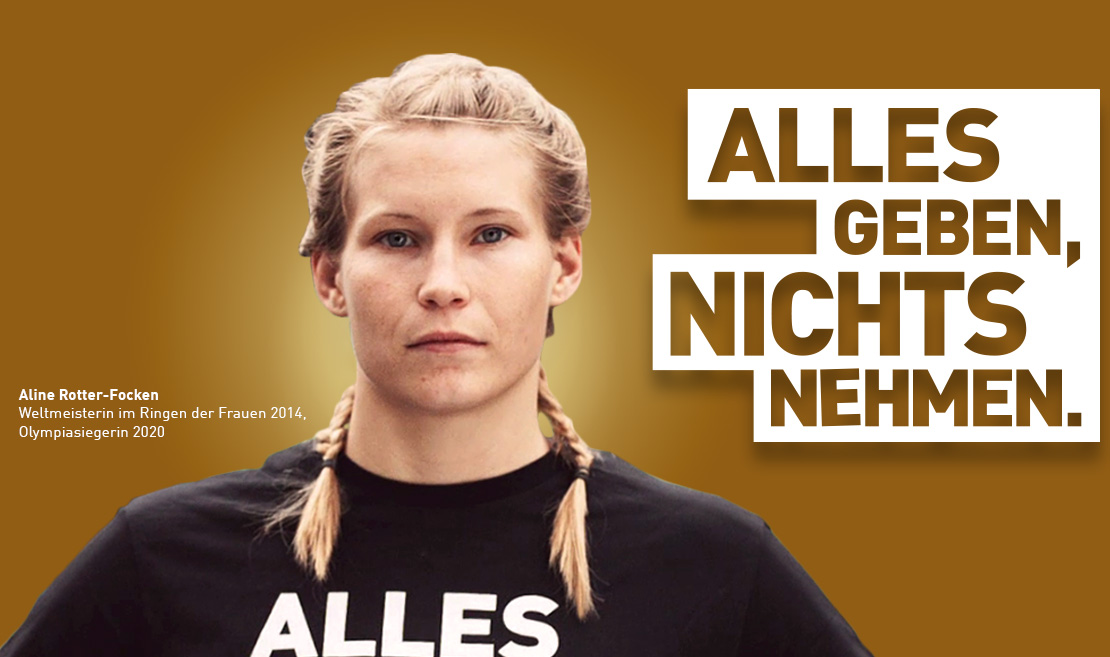 Aline Focken mit Initiativ-Slogan