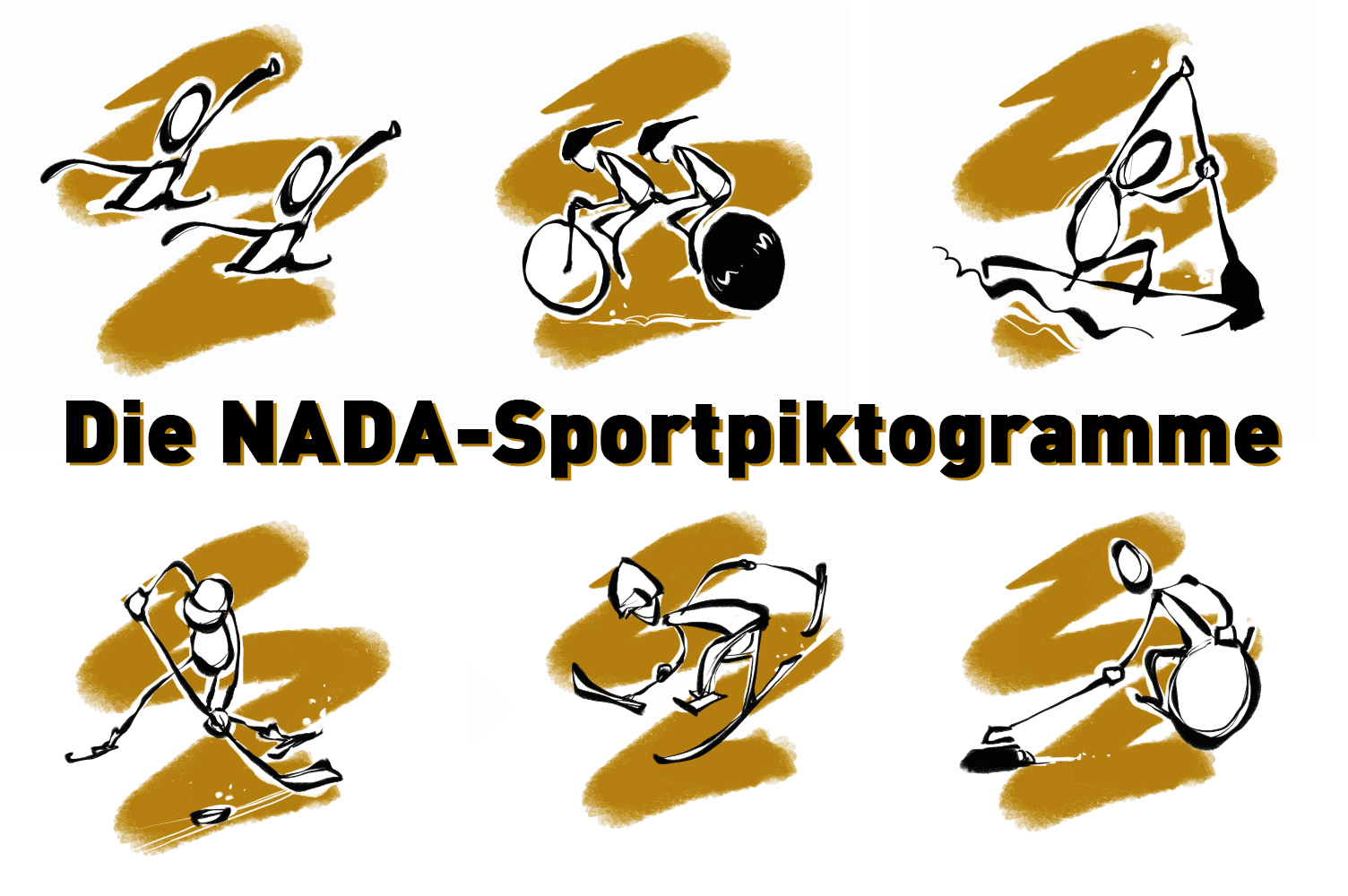 Collage of NADA Germany's sports pictograms