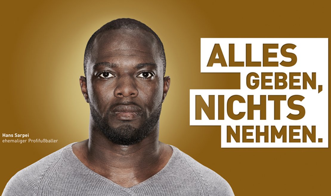 Hans Sarpei, Former soccer player for VfL Wolfsburg, Bayer Leverkusen and Schalke 04, German Cup winner 2011 with Schalke 04, supporter of the NADA initiative with his statement